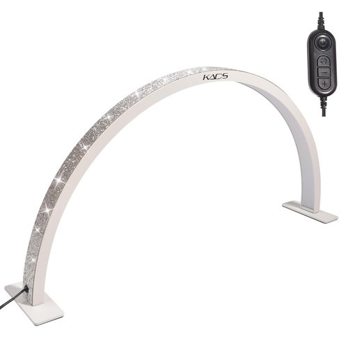 KADS Half Moon Nail & Lash Light - 29In Wide Desk Lamp, 3 Color Temperatures 3000k-6500k, White