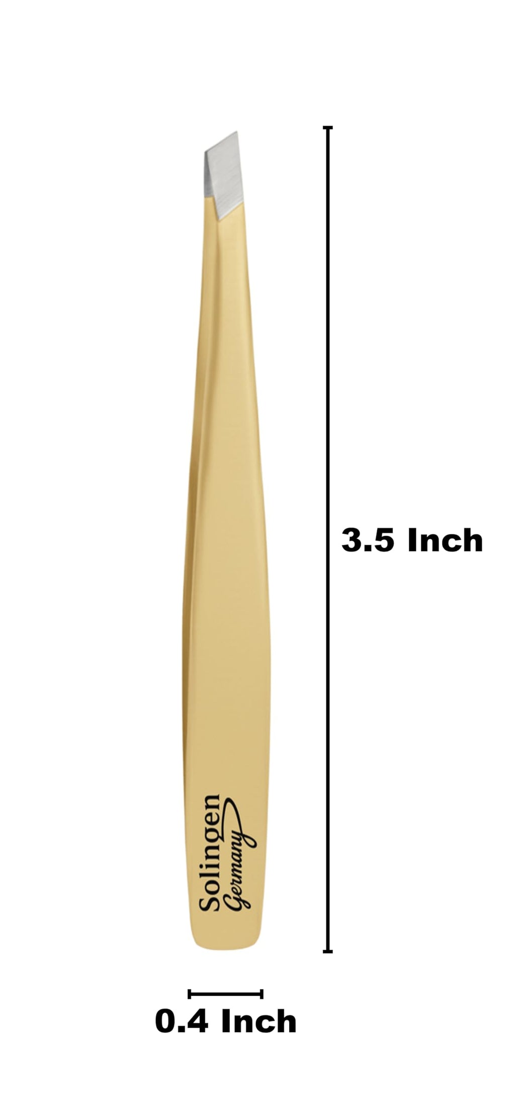 Made in Solingen, Germany - Apexay Professional Slant Tip Tweezers – Premium German Steel, Ultra Precision Grip, Salon Quality for Eyebrow and Fine Hair Removal (Gold)