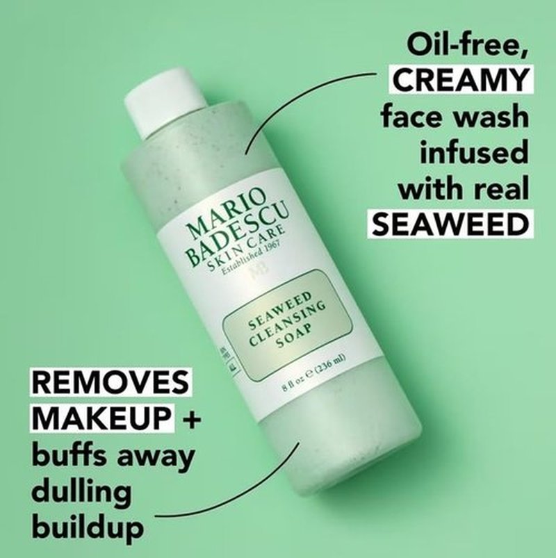 Mario Badescu Seaweed Cleansing Soap - Gentle Exfoliating Cleanser for All Skin Types | Seaweed Grains & Bladderwrack Extract