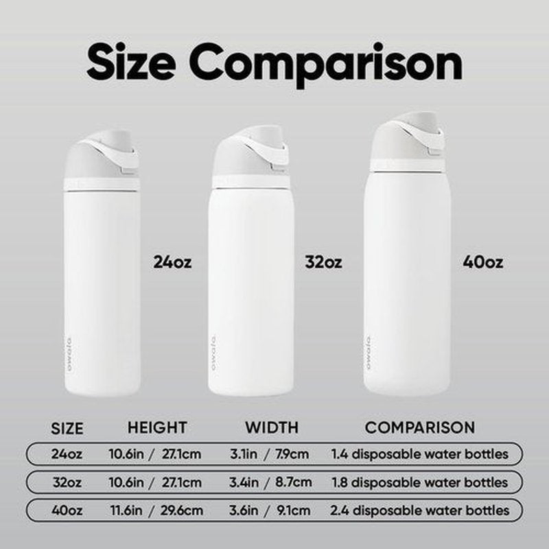 Owala FreeSip Insulated Stainless Steel Water Bottle - BPA-Free, 24 Oz, Perfect for Travel | Shy Marshmallow