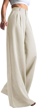 Skiennix Women's Wide Leg Pants - Wrinkle-Free Cotton Linen Capri with Pockets | Plus Size Options Available