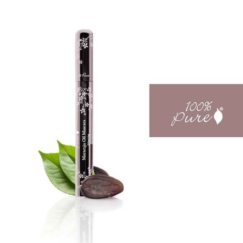100% PURE Maracuja Oil Mascara - Dramatic Volume & Length, Vegan Formula - Black Tea Color, 0.35 oz