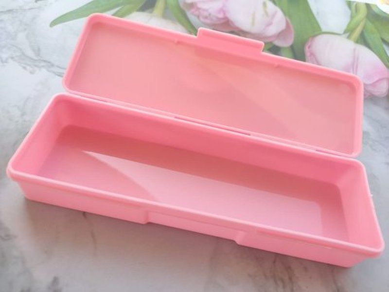 4 Pack Professional Clear Manicure Nails Pedicure Tool Box, Personal Nail Box Storage Case for Organizing, Plastic Pencil Case Container Organizer (Clear Yellow Pink Blue)
