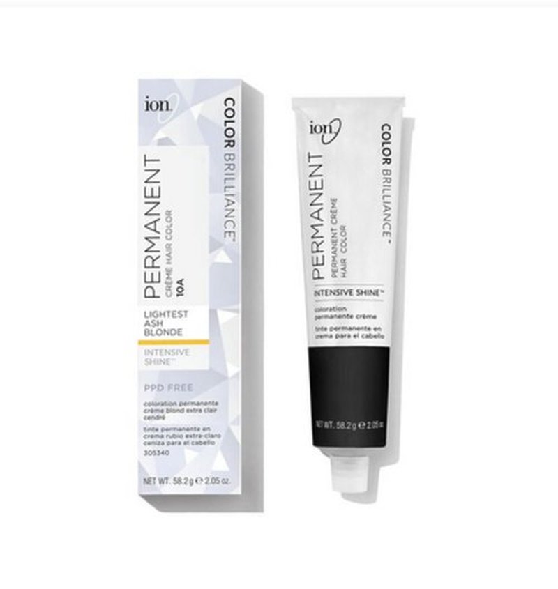 Ion Permanent Creme Hair Color - 10A Lightest Ash Blonde | Vegan, Cruelty-Free, 100% Gray Coverage, 2.05 oz