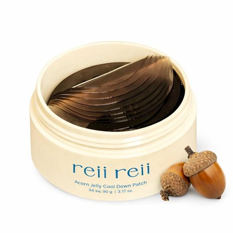 reii reii Acorn Jelly CoolDown Patch – Vegan Hydrogel Patches with Dotori Extract & Glacier Water for Instant Cooling & Soothing Relief – Non-Slip Fit, skincare coreano, Korean Skincare (34ea)