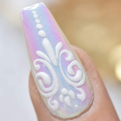 Pretty Diva Aurora Chrome Nail Powder - Mermaid Unicorn Chrome Nails Powder Aurora Iridescent Chrome Powder for Nails Mica Powder Manicure Pigment