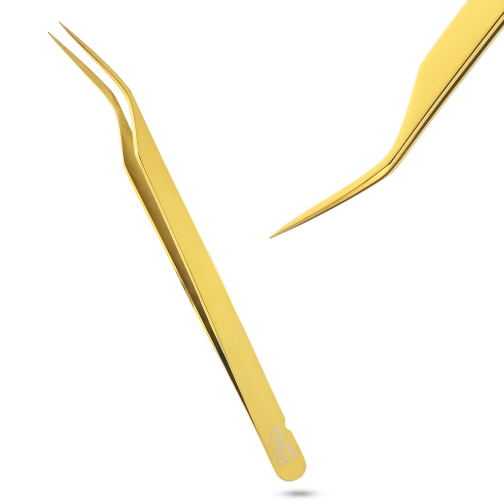 My Lash Tools New Isolation Lash Tweezers For Eyelash Extensions Best for Individual Isolation & Classic Lashes Japanese Stainless Steel Lightweight Precision Lashing Twisers (Gold)