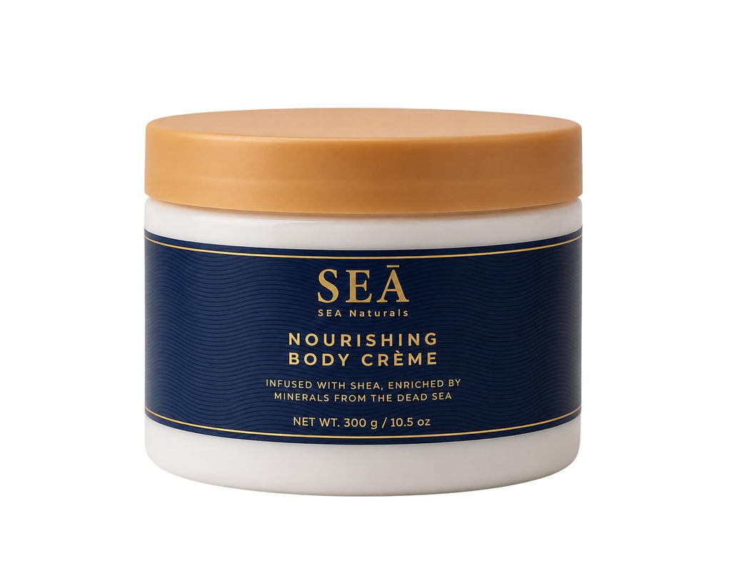SEA Naturals Dead Sea Minerals Body Crème | Anti-Aging Daily Moisturizer with Retinyl Palmitate (Vitamin A) & Shea Butter | Hydrating Lotion for Dry Skin & Fine Lines, 10.5 oz