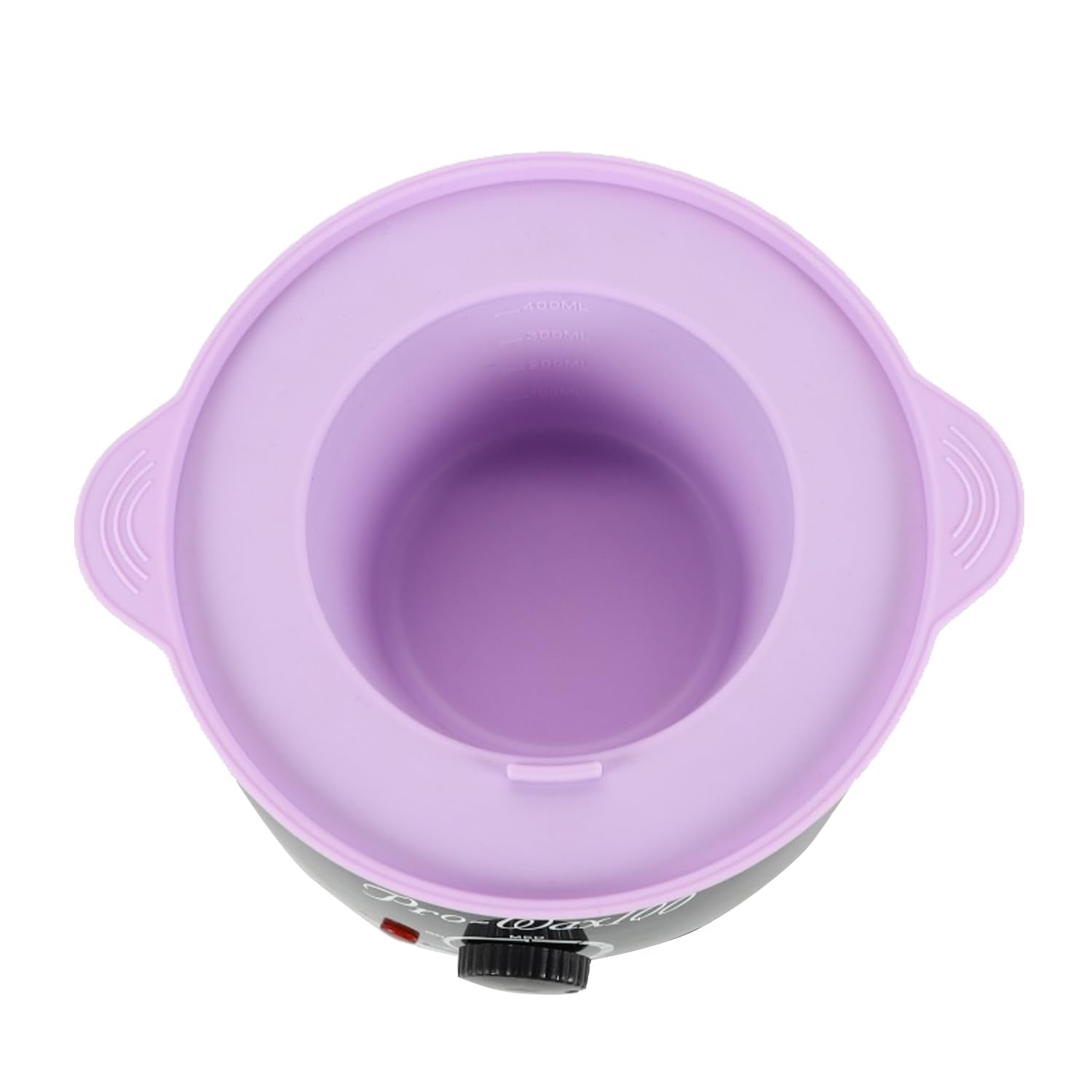 14 oz Silicone Wax Warmer Liner, Silicone Wax Bowl for Wax Warmer, Non-Stick Wax Melt Warmer Wax Pot, Reusable Wax Melt Liner with 100 Pcs Waxing Sticks Body Hair Removal Sticks (2pcs Purple)