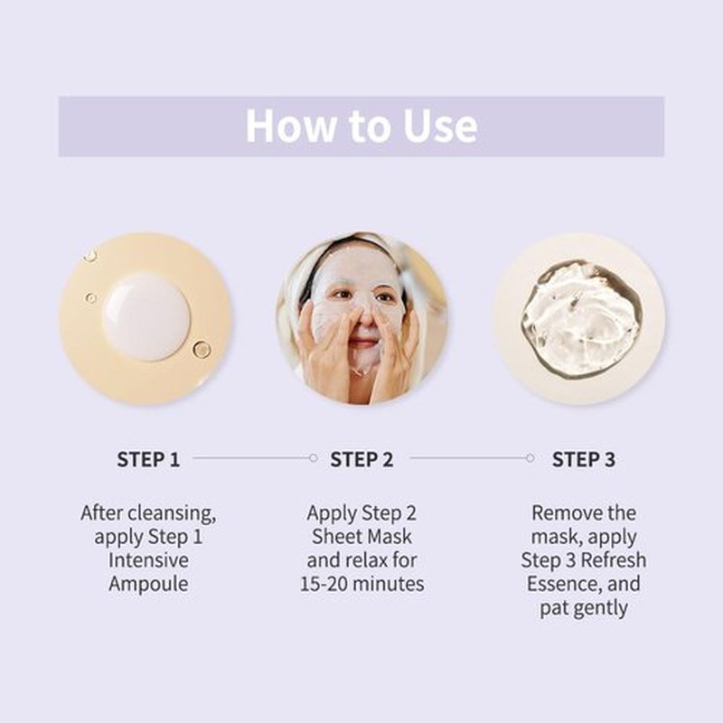 Naisture 3 Step Ampoule Mask with Marine Collagen: Hydrating Set for Skin Elasticity, Smoothing, and Moisture. Korean Skincare Kit with Ampoule, Sheet Mask, and Essence (5 pcs)