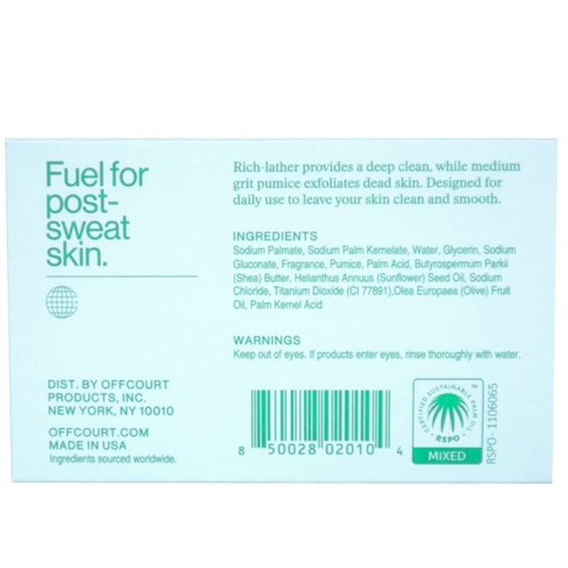 OffCourt Exfoliating Bar Soap – Whole Body, Deep Cleansing and Hydrating Soap for Men & Women - All Skin Types - Non-Drying Bar - Fresh Citrus Scent (5oz, 1 Pack)