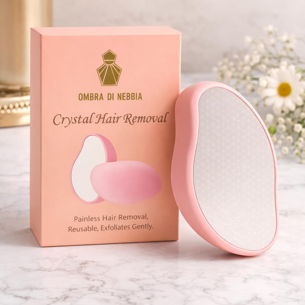 Ombra Di Nebbia Gold Crystal Hair Eraser: Reusable Nano-Glass Hair Remover & Exfoliator for Smooth Skin - Painless Hair Removal Tool for Men & Women, Ideal for Leg & Body Hair Removal