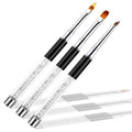 DANNEASY 3Pcs Acrylic Nail Art Brush Set Ombre Brush For Gel Nails UV Gel Polish Gradient Color Tips Manicure Polish Drawing Pen Tools