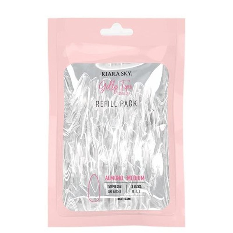 Kiara Sky Gelly Tip Soak Off Nails Refill Packs - Almond Medium (Sizes 0, 1, 2)