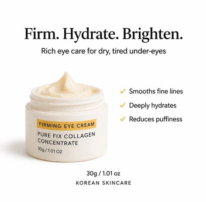 Pure Fix Collagen Eye Cream - Firming Hydrating Solution for Fine Lines & Dark Circles - 30g / 1.01 oz