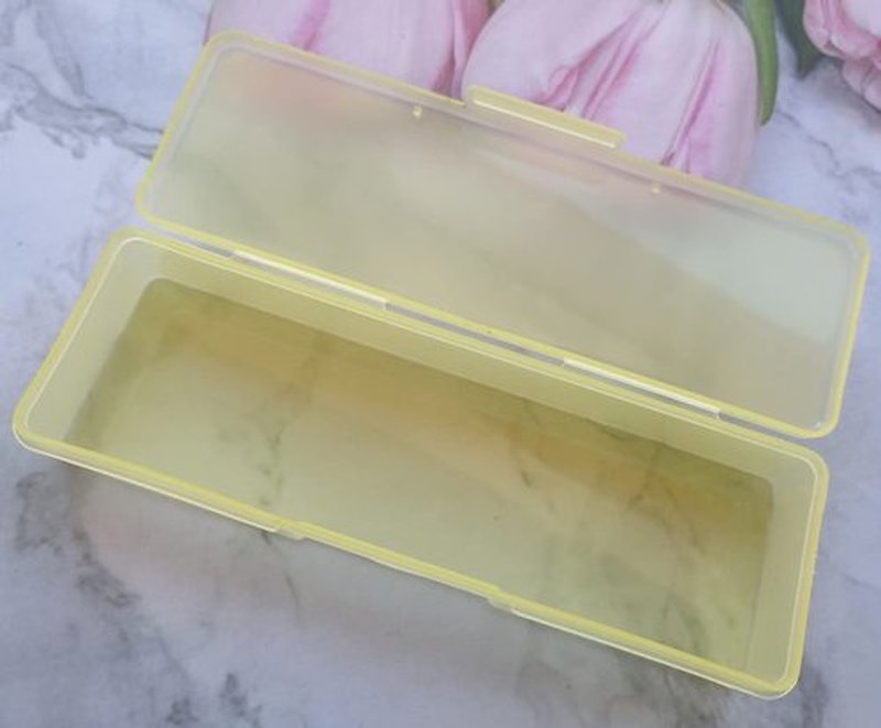4 Pack Professional Clear Manicure Nails Pedicure Tool Box, Personal Nail Box Storage Case for Organizing, Plastic Pencil Case Container Organizer (Clear Yellow Pink Blue)