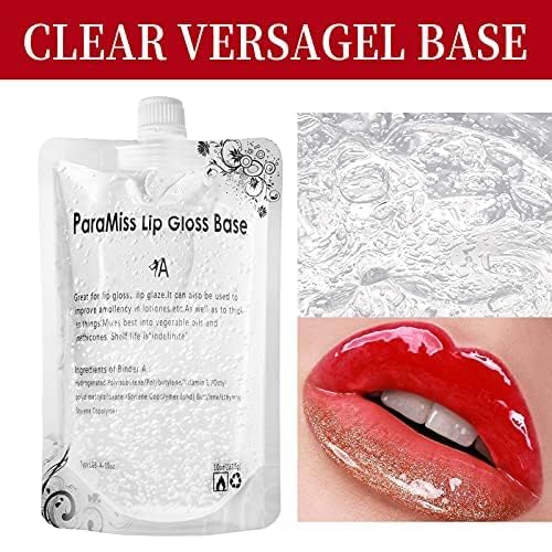 PARAMISS Clear Lip Gloss Base 10 Ounce (350 ML) Non-Stick Moisturizing Versagel Lip Gloss Base DIY Handmade Lip Balms Lip Plumper Making Organic Lip Gloss Supplies