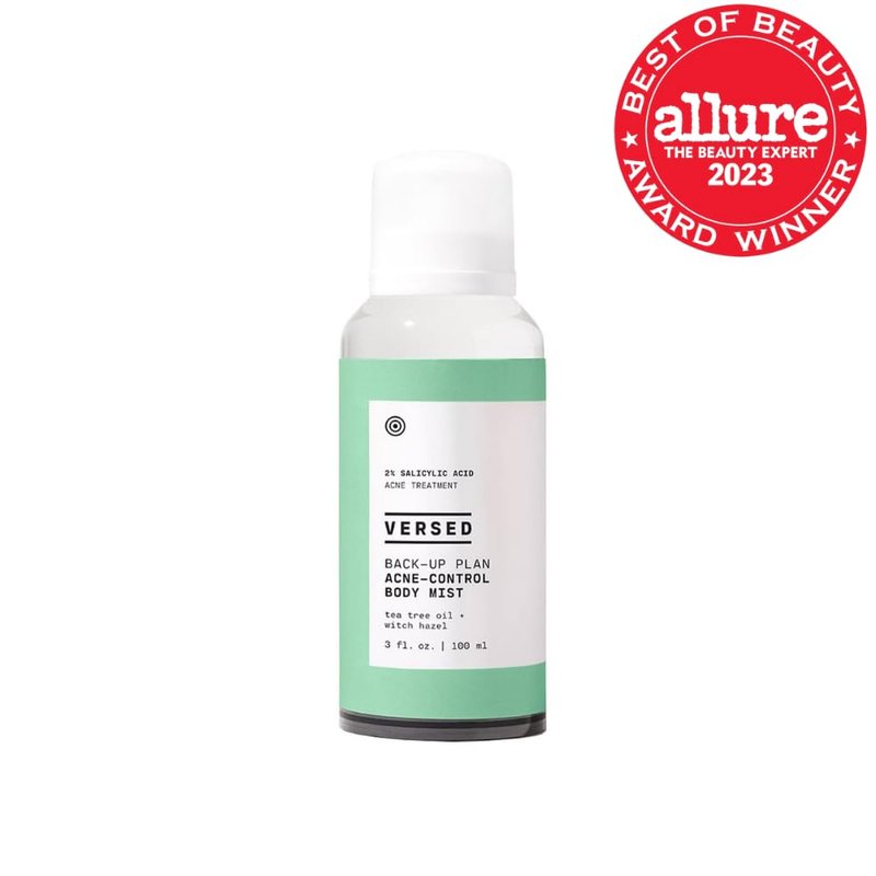 Versed Back-Up Acne Control Body Mist - Salicylic Acid & Tea Tree Oil Spray for Blemish Relief - Vegan 3 oz