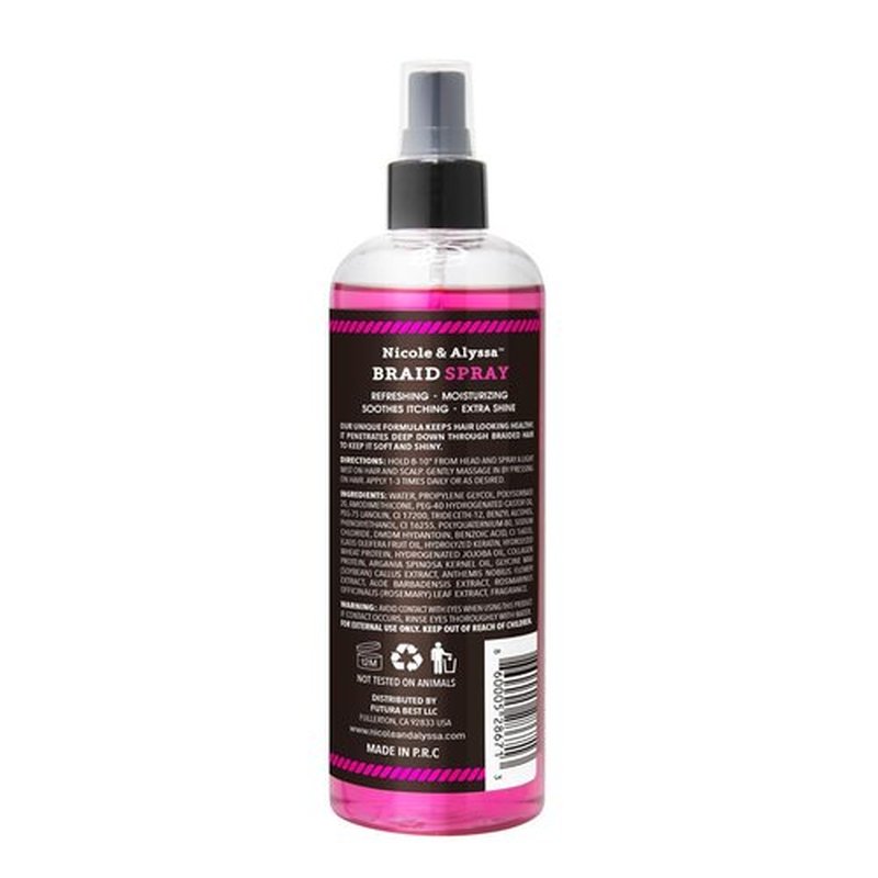 Nicole & Alyssa - Braid Spray 9.5oz - for BOHO Braids, Twists, Locs, Box Braids, Knotless Braids, Cornrows - Braid Sheen, Refreshing, Moisturizing, Detangling, Extra Shine