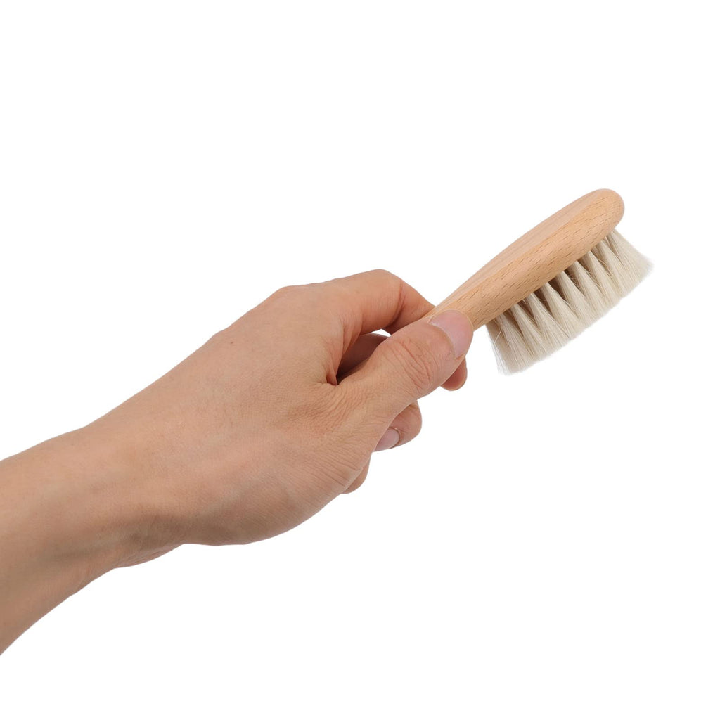 Hair Brush and Comb for Men, Soft Brush with Wood Handle, Wooden Comb for Hair and Beard, Gentle Styling Scalp Care Grooming Kit