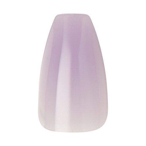 KISS Gel Fantasy, Press On Nails, Nail glue included, 'Quince Jelly', Purple, Medium Size, Coffin Shape, Includes 28 Nails, 2g glue, 1 Manicure Stick, 1 Mini File (Pack of 2)