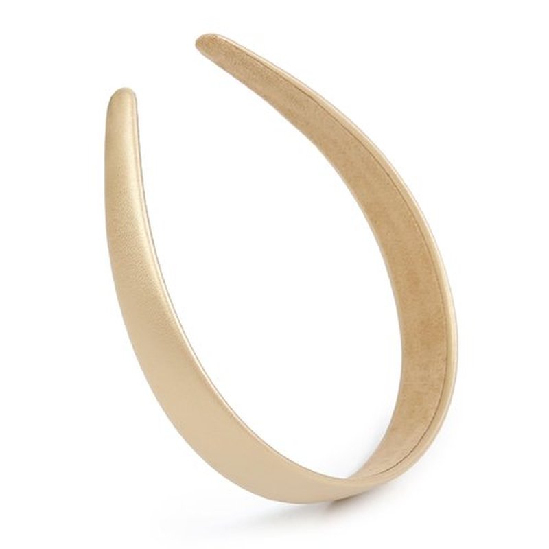 Huachi Gold Headbands for Women Girls 1 Inch Wide Thick Golden Hairband Faux Leather Headband for Women and Girls Fashion Plastic Hard Head Band Solid Colors