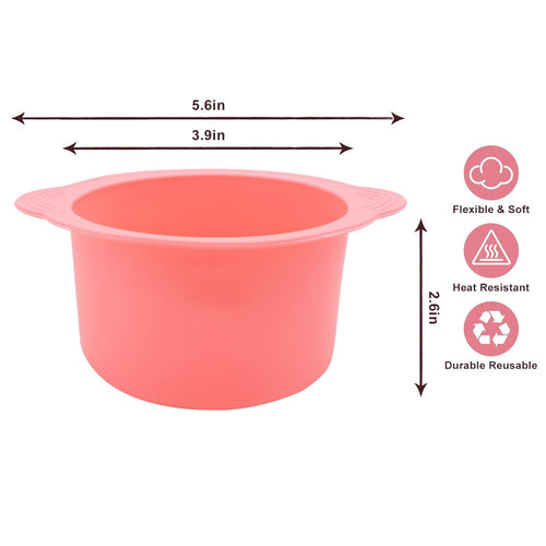 2pc Silicone Wax Warmer Liner, Silicone Wax Bowl for Wax Warmer, Non-Stick Wax Melt Warmer Wax Pot Replacement, Reusable Wax Melt Liner with 2Pcs Wax Spatula Sticks for Hair Removal (pink+purple)