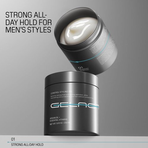 Gelactica Max Control Hair Gel for Men, Alcohol-Free, Strong Hold Styling Gel, Natural Extracts for Long-Lasting Hold and Shine, Slick Back Hair Style 32 oz