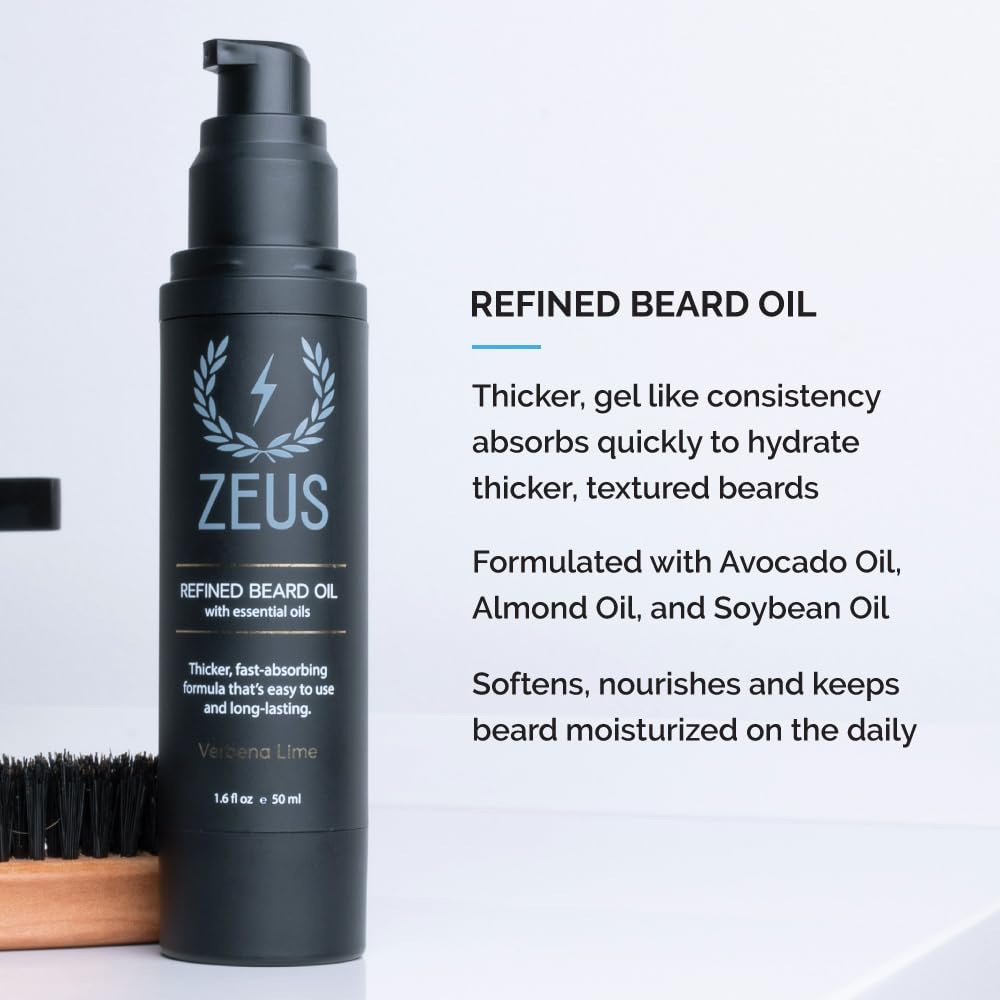 ZEUS Everyday Refined Beard Conditioning Kit for Men (Sandalwood)