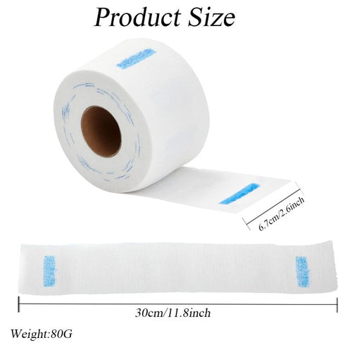 2 Rolls White Disposable Barber Paper Neck Strips Stretchy Paper Neck Band Barber Supplies Hairdressing Accessory Tool for Salon Haircut Styling