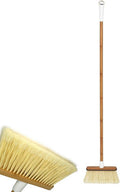 Full Circle Clean Sweep Bamboo Broom - Precision Angled Design for Indoor & Outdoor Use - Ideal for Pet Hair, White