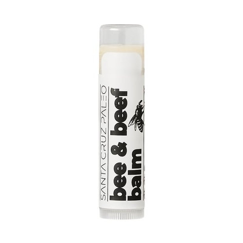 Santa Cruz Paleo Grass Fed Beef Tallow & Beeswax Peppermint Lip Balm, 1 Pack, Beef Tallow for Skin Care Moisturizer, Hypoallergenic for Sensitive Skin, Long Lasting & Vitamin Rich, Peppermint