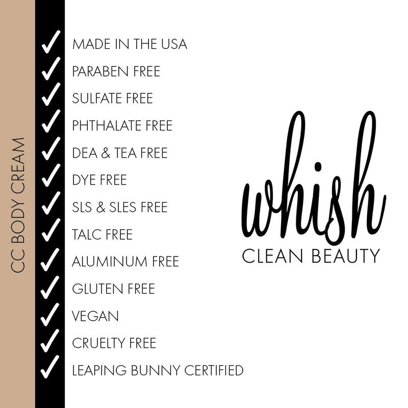 Whish Coconut Milk & Verbena CC Body Cream - Color Correcting Moisturizer with Shea Butter & Aloe for Instant Glow - Paraben & Sulfate Free - 5 fl oz