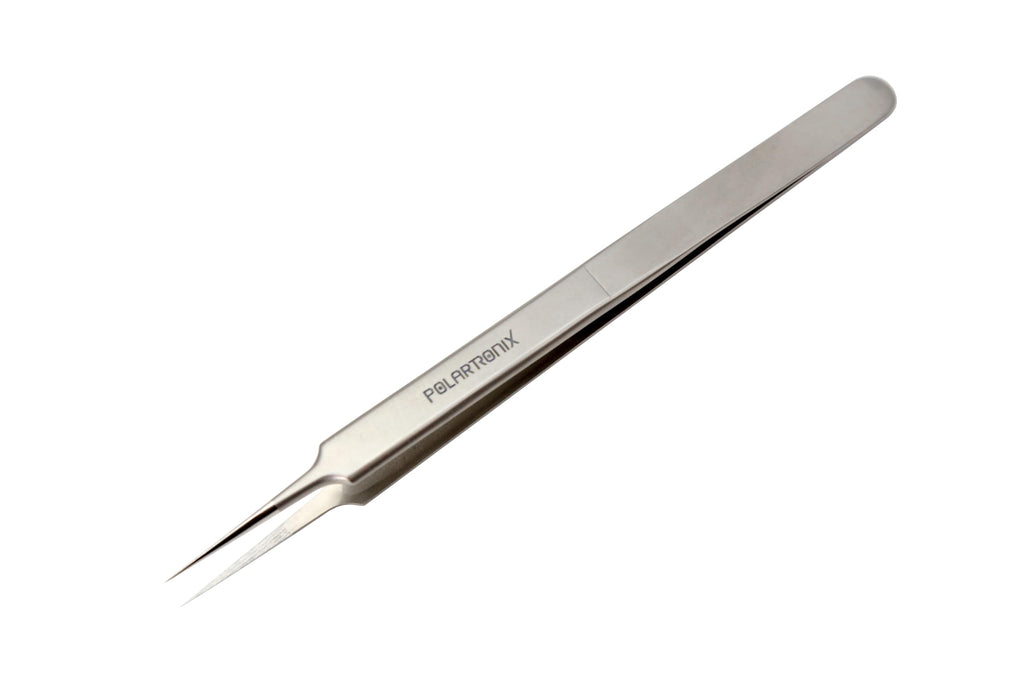 Ultra Fine Tip Tweezers Straight Tip Precision Titanium Alloy ESD Safe Micro Soldering Motherboard Work For iPhone iPad German, Silver Crafting, Watch repair ic holder 0.1mm