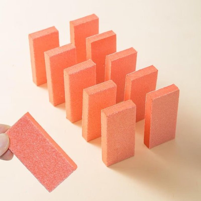 NOVAL 50 PCS Nail Buffer Block Disposable Nail Buffer Blocks Bulk Small Orange Nail Buffers Sanding Block Buff Nails for Pre-Application of Acrylic Nails, Professional Nail Salon,80/100 Grit(Orange)