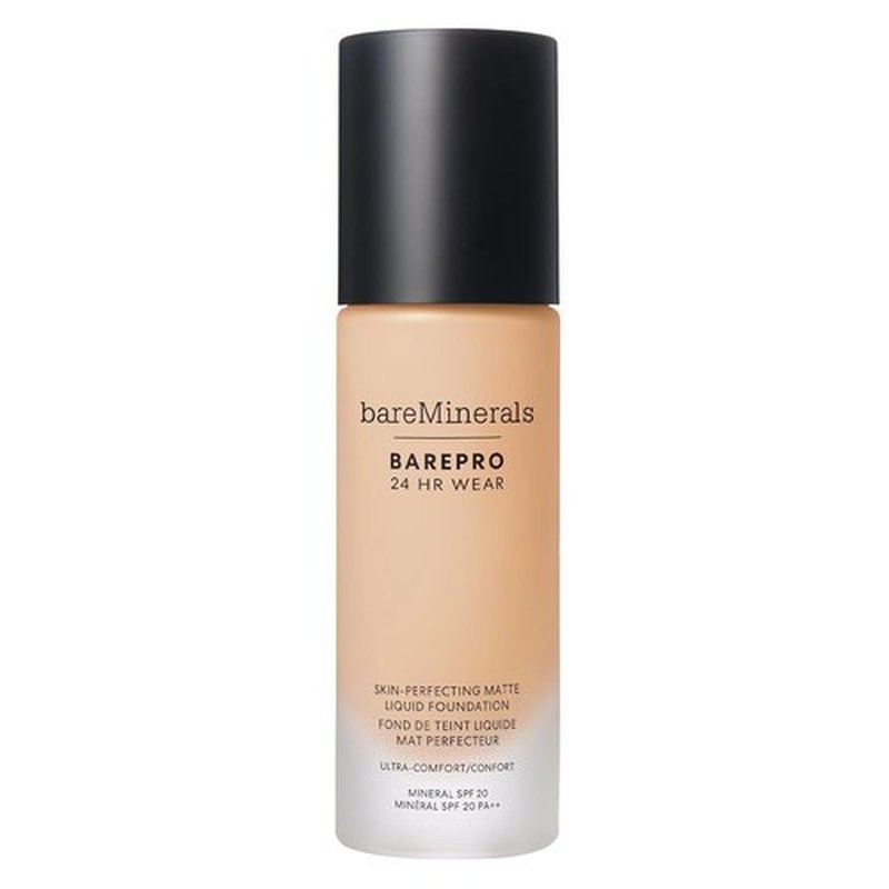 bareMinerals Barepro Liquid Foundation - Full Coverage, Breathable Makeup with SPF 20, Natural Matte Finish