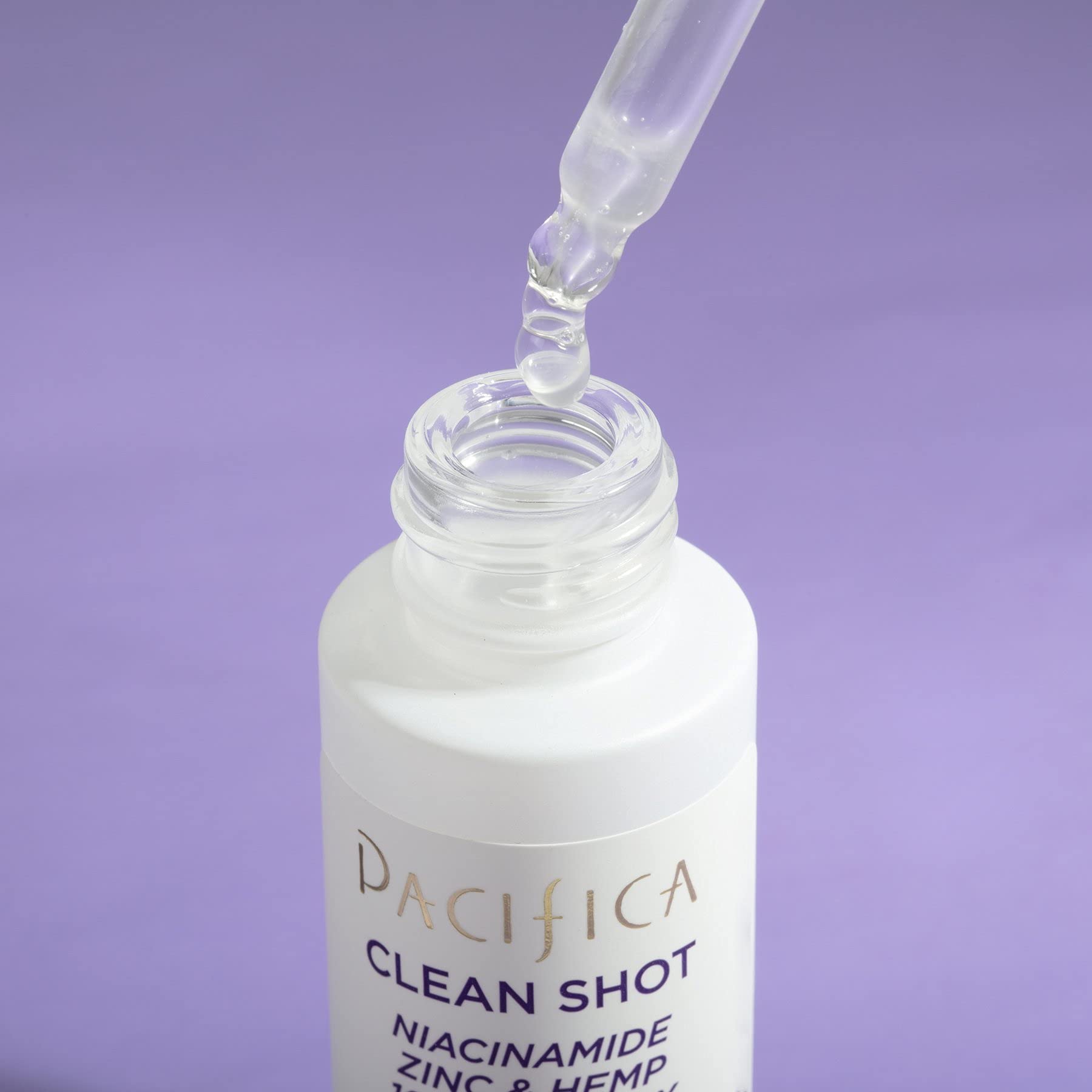 Face Serum by Pacifica - Clean Shot Niacinamide 10% Solution with Zinc & Hemp Seed Oil – Balancing Facial Serum for Oily & All Skin Types, Vegan & Cruelty-Free, 0.8 oz