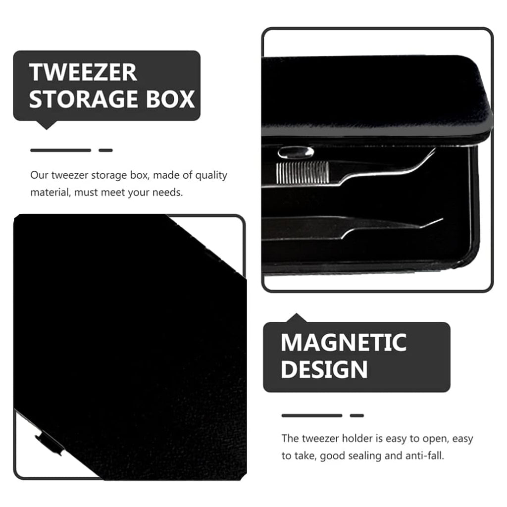 PU Leather Empty Tweezers Storage Bag Magnetic Lash Tweezers Case Anti- Organizer for Eyelash Grafting Extension Tweezers (Purple)