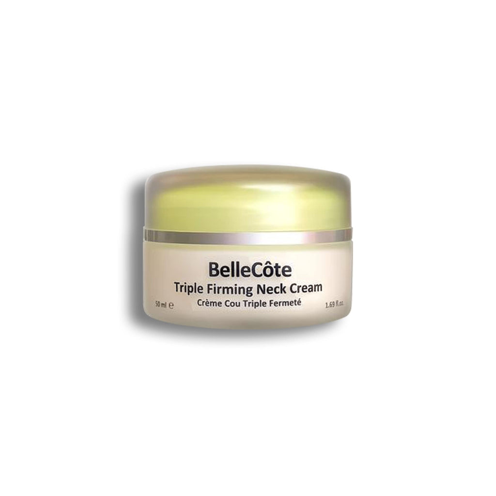 BelleCôte Paris Triple Firming Neck Sculpting Cream - Marine Collagen Tightening Peptide Cream with Bare Minerals for Double Chin, Decollete & Neckline to Keep Skin Taut & Firm