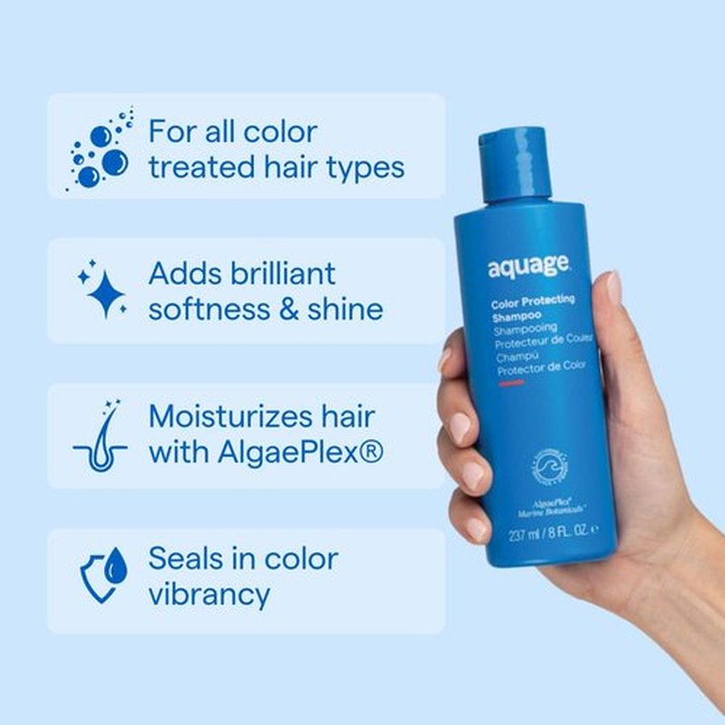 Aquage Color Protecting Shampoo - Gentle Cleansing with AlgaePlex Marine Botanicals | 12 oz