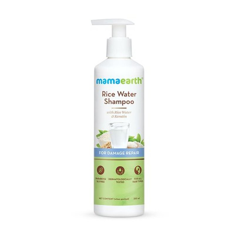Mamaearth Rice Water Shampoo - Nourishing Formula with Rice Water & Keratin | 8.45 Fl Oz (250ml)