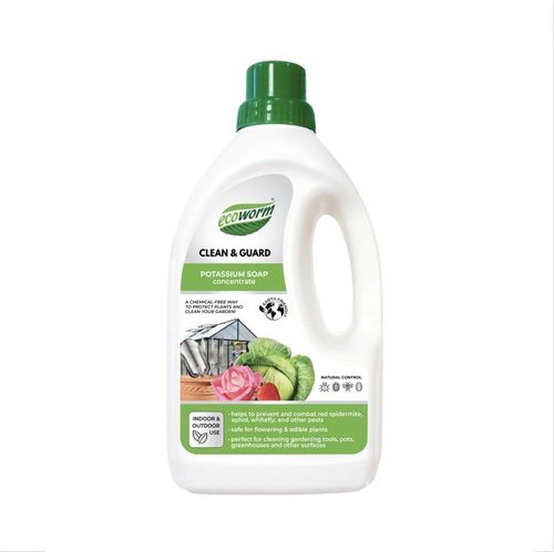 Ecoworm Organic Potassium Soap Concentrate – Plant-Based Horticultural Formula | Natural Potassium Soap for Plants & Garden Care | Concentrated Organic Soap for Dilution (34 fl oz)