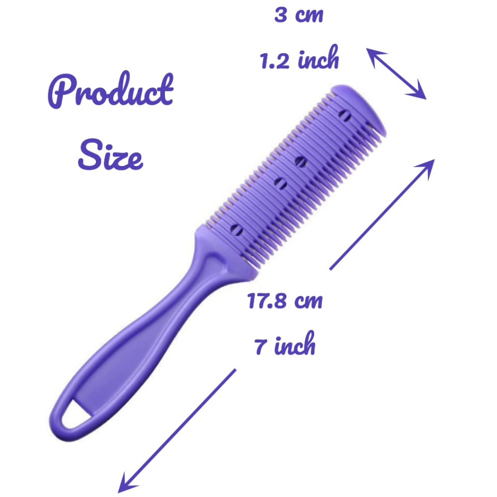 JLEivvi 4 PCS Double-Sided Hair Trimming, Thinning and Styling Razor Combs for Hairdressers