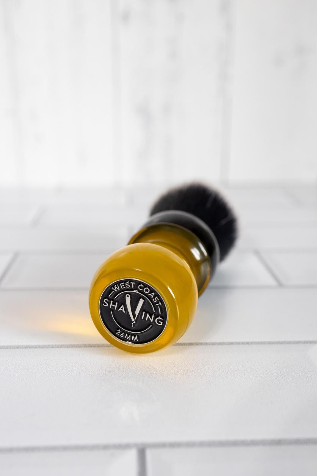 West Coast Shaving Two-Tone Tall Tuxedo Shaving Brush, Yellow & Black