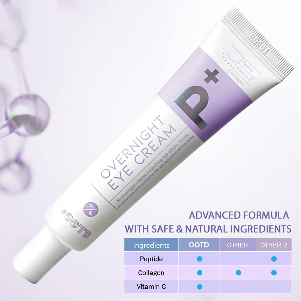 Korean Eye Cream for Dark Circles and Puffiness, Wrinkle-Smoothing Under Eye Cream with Peptide, Vitamin C & Collagen, Vegan Eye Care (25g)