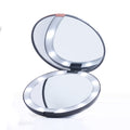 Pop Sonic Circle LED Compact Mirror - Adjustable Brightness Light Up Travel Mirror w/ 1x/5x Magnifiers - Portable Makeup Mirror w/LED Lights (Marble)