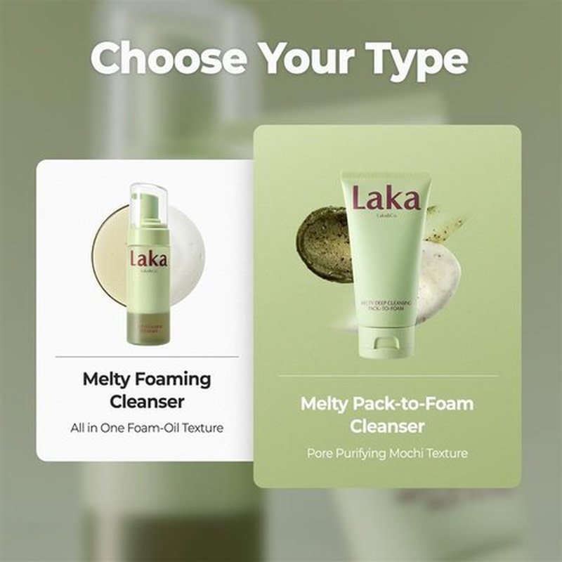 Laka Melty Mugwort Cleansing Face Mask, 120ml/4.05 fl.oz, Pack to Foam Formula with Mochi Texture, Facial Cleanser for Pores, Blackheads, Whiteheads, Korean Skincare