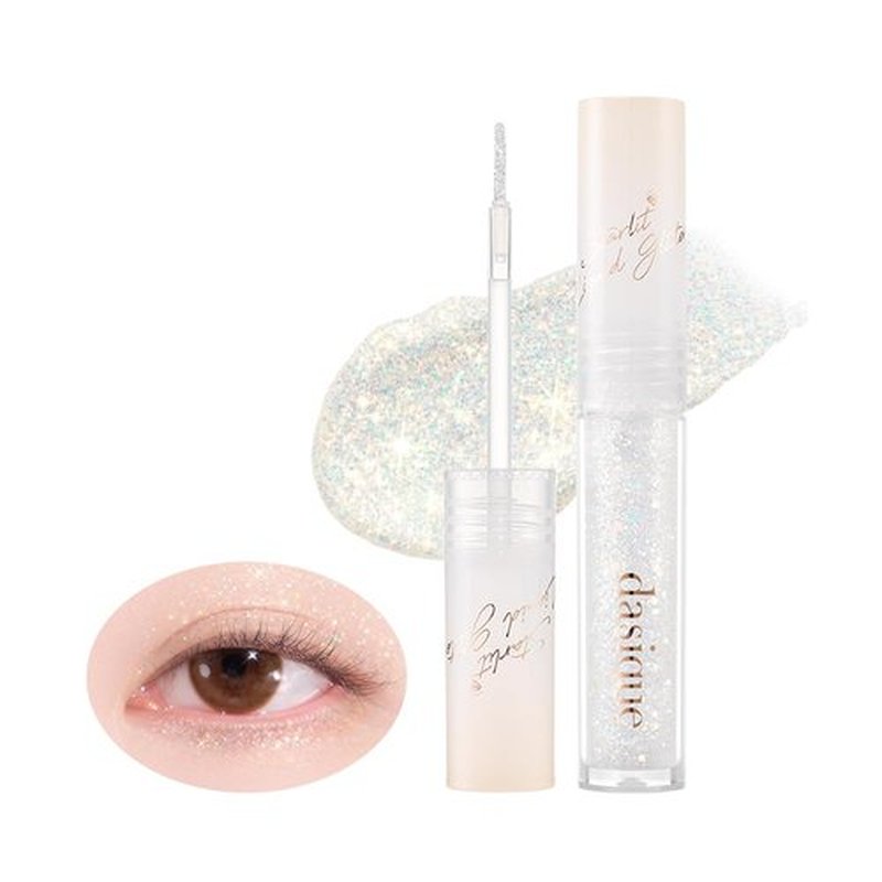 dasique Starlit Jewel Liquid Glitter (01 Frozen Gold) | Twinkle Glitter Shadow | Korean Makeup | Shimmer Eye Make Up | Eyeshadow Eyeliner | Long lasting | Multi use | Quick drying