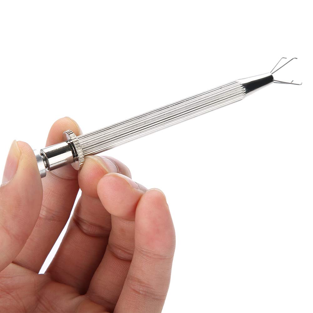 Prong Holder Professional Holder Pick-up Tool Stainless Steel 4 Prongs Claw Tweezers Parts Beads Prong Tweezer Catcher Grabber Jewelry Making Jeweler