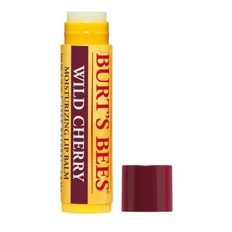 Burt’s Bees Lip Balm - Wild Cherry Flavor, Nourishing Hydration | 0.15 Ounce Tube